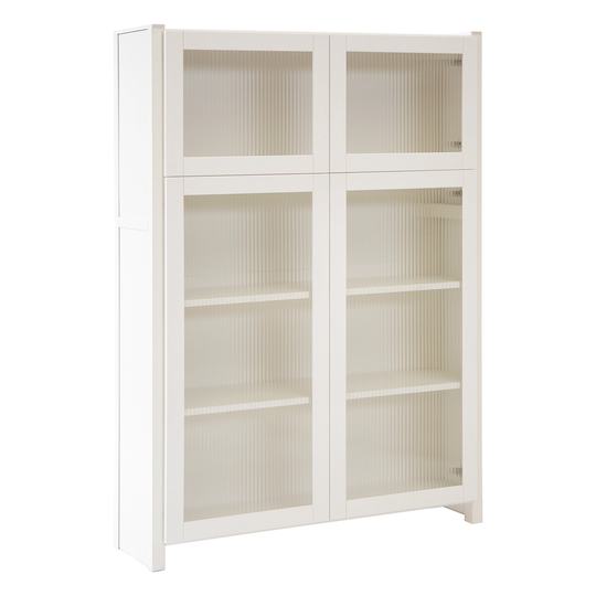 Lundia Classic vitriini aaltolasiovilla, 104 x 149 cm, valkolakattu