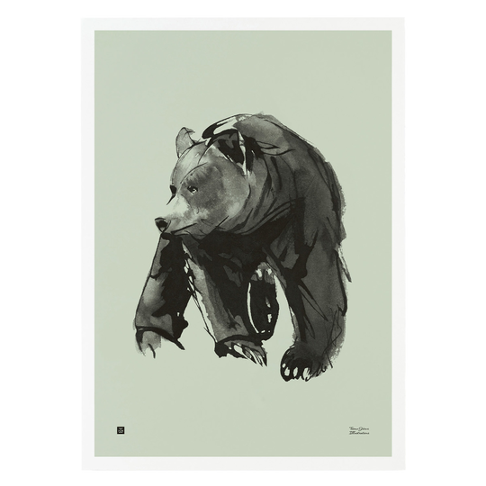 Teemu Järvi Illustrations Lempeä karhu juliste 50 x 70 cm, keväänvihreä