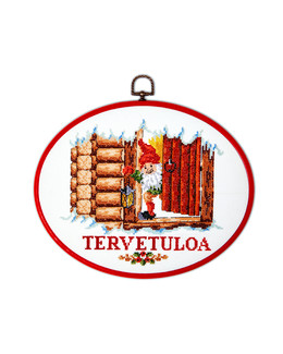 Muovikehystaulu Tervetuloatoivotus