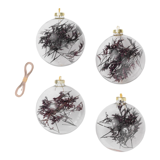 ferm LIVING Flora lasinen koriste, L, 4 kpl, violetti