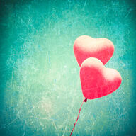 Canvas-taulu | Akustiikkataulu Love Heart Balloon in Vintage Blue Sky 2440