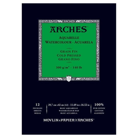 Arches Akvarellilehtiö CP 300g A3