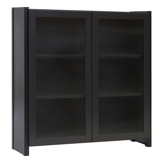 Lundia Classic vitriini aaltolasiovilla, 104 x 109 cm, mustalakattu