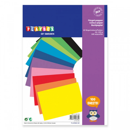 Playbox Värillinen paperi A4 100 kpl