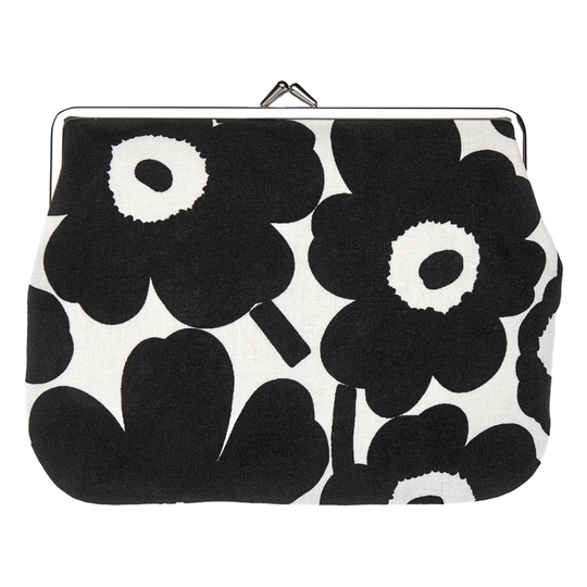 Marimekko Mini Unikko puolikas kukkaro, valkoinen - musta