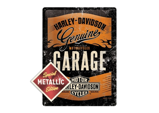 Retro metallitaulu HARLEY-DAVIDSON GARAGE METALLIC 30x40 cm