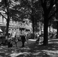 Canvas-taulu | Akustiikkataulu Jalankulkijoita Pohjoisesplanadilla 1950-luvulla MV Helsingin Kaupunginmuseo 4725