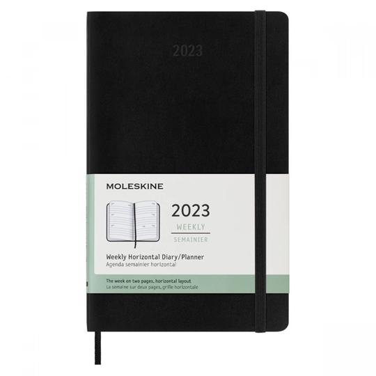 Moleskine 12M Weekly Planner Horizontal Hardcover Large Black