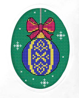 Kirjontapakkaus Kortti Joulupallo