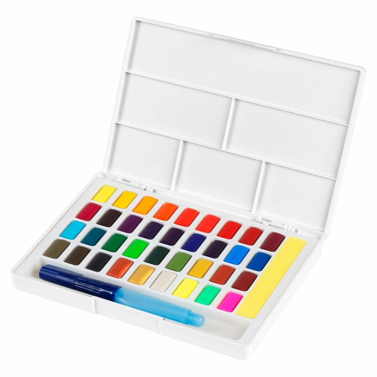 Faber-Castell Akvarellisetti 36 täyskuppia + vesisäiliöpensseli