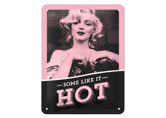 Retro metallitaulu Marylin Monroe - Some like it hot 15x20 cm