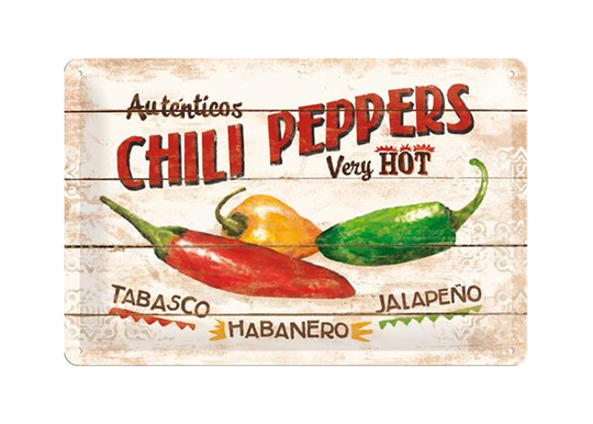 Retro metallitaulu CHILLI PEPPRS 20x30 cm