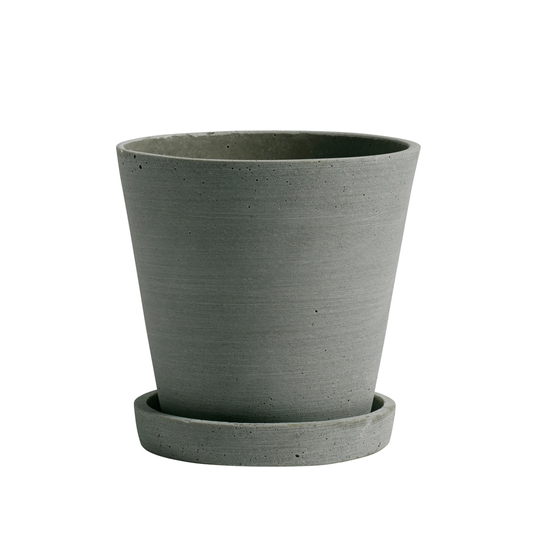 HAY Flowerpot ruukku ja lautanen, M, vihreä