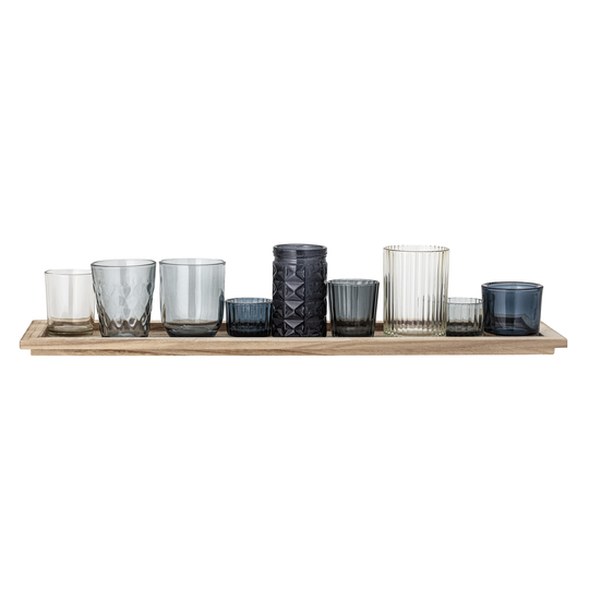 Bloomingville - Sanga Tray w/Votive - Blue - Set of 10 (82049507)