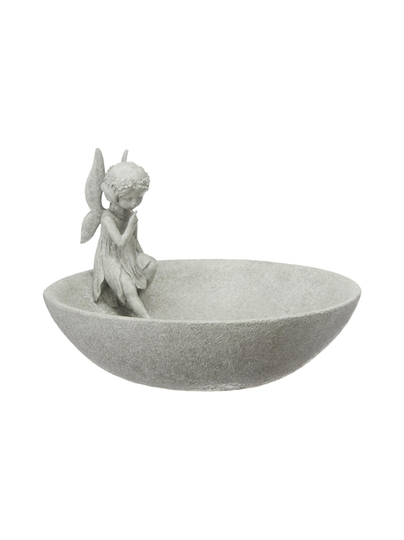 Birdbath with fairy -ruukku