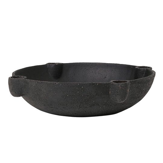 ferm LIVING Bowl kynttelikkö, iso, tumma keraaminen