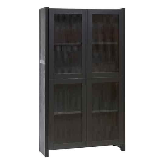 Lundia Classic vitriini aaltolasiovilla, 84 x 149 cm, mustalakattu