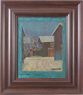 Juhani Palmun teos - Hiljainen piha - 45x40 cm