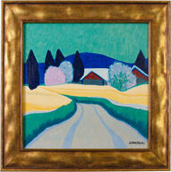 Juhani Palmun teos - Kylätie - 55x55 cm