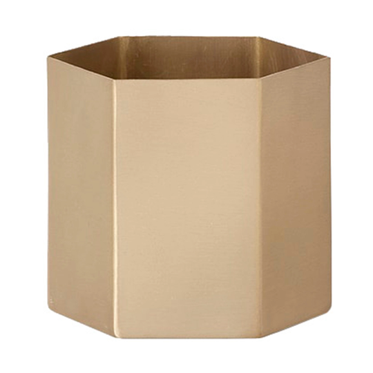 ferm LIVING Hexagon ruukku L, messinki