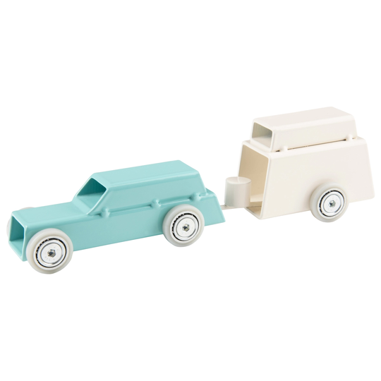 Magis ArcheToys, auto 2 ja asuntovaunu, vaaleanvihreä - valkoinen