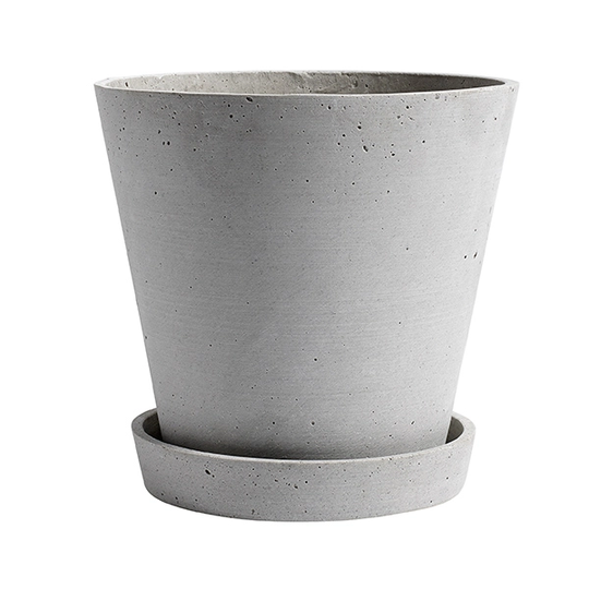 HAY Flowerpot ruukku ja lautanen XL, harmaa