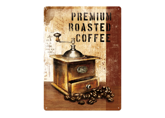 Retro metallitaulu Premium Roasted Coffee 30x40 cm