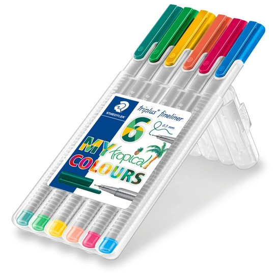 Staedtler Triplus Fineliner Tropical 6 kpl