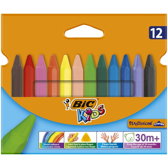 BIC Kids Plastidecor Kolmikulmaiset Liidut 12-setti