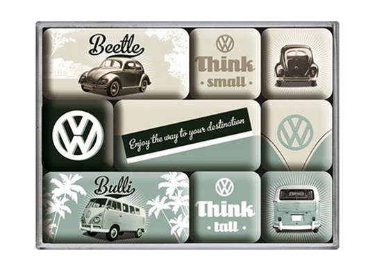 Retro magneetit VW Beetle & Bulli, 9 kpl