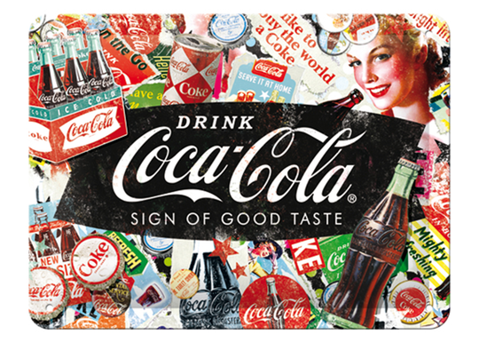 Retro metallitaulu COCA-COLA COLLAGE 15x20cm