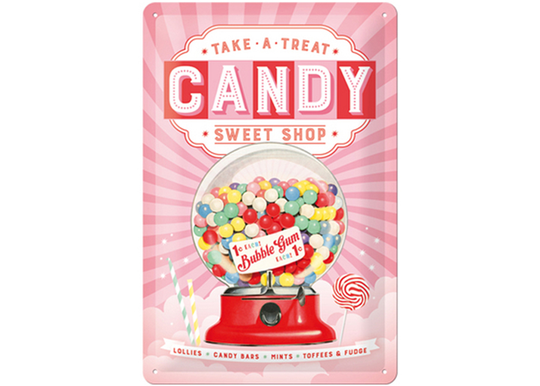 Retro metallitaulu CANDY 20x30 cm