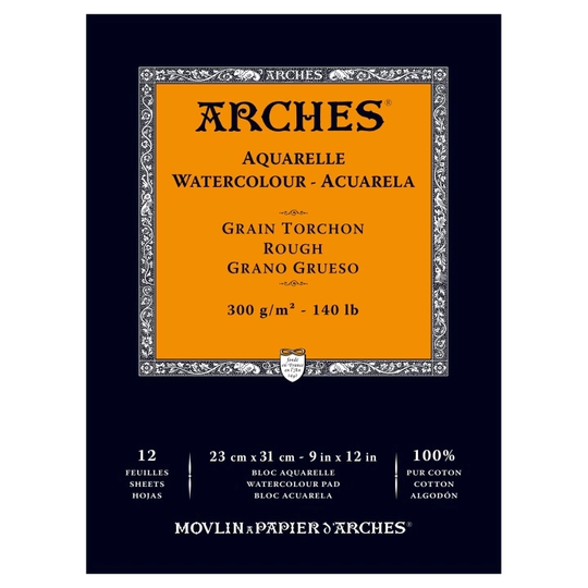 Arches Akvarellilehtiö Rough 300g 23x31cm 12 arkkia