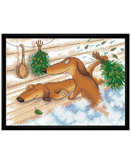 Kirjontapakkaus Taulu Saunovat koirat