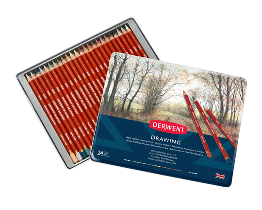 Derwent - Drawing pencils, 24 Tin