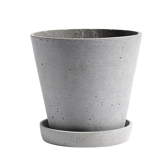 HAY Flowerpot ruukku ja lautanen, L, harmaa
