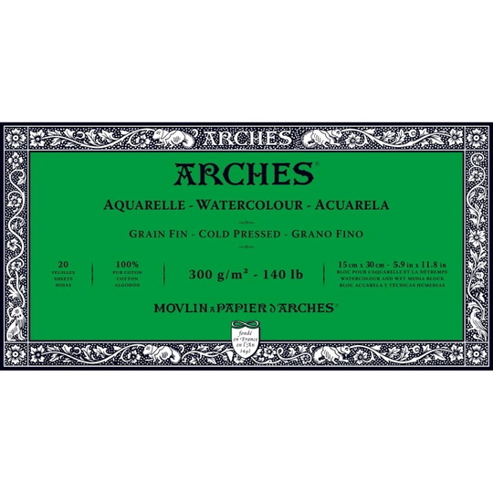 Arches Akvarellilehtiö CP 300g 15×30cm