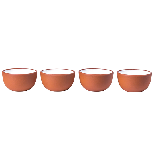 Vaidava Ceramics Earth dippikulho, 4 kpl, valkoinen