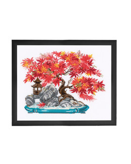 Kirjontapakkaus Taulu Syksy Bonsai