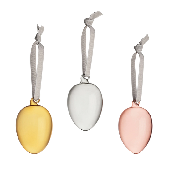 Iittala Iittala lasimunat 3 kpl, keltainen - harmaa - puuteri