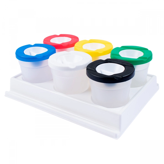 Playbox Paint cups in holder 6 kpl
