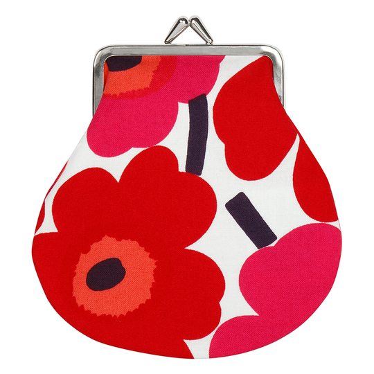 Marimekko Mini Unikko pieni kukkaro, valkoinen - punainen