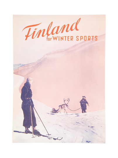 Wintersports in pink -juliste