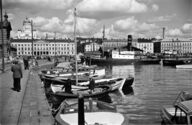 Canvas-taulu | Akustiikkataulu Laivoja ja veneitä Eteläsatamassa 1950-luvulla MV Helsingin Kaupunginmuseo 4721