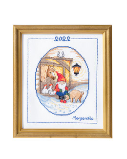 Kirjontapakkaus Vuositonttu 2022
